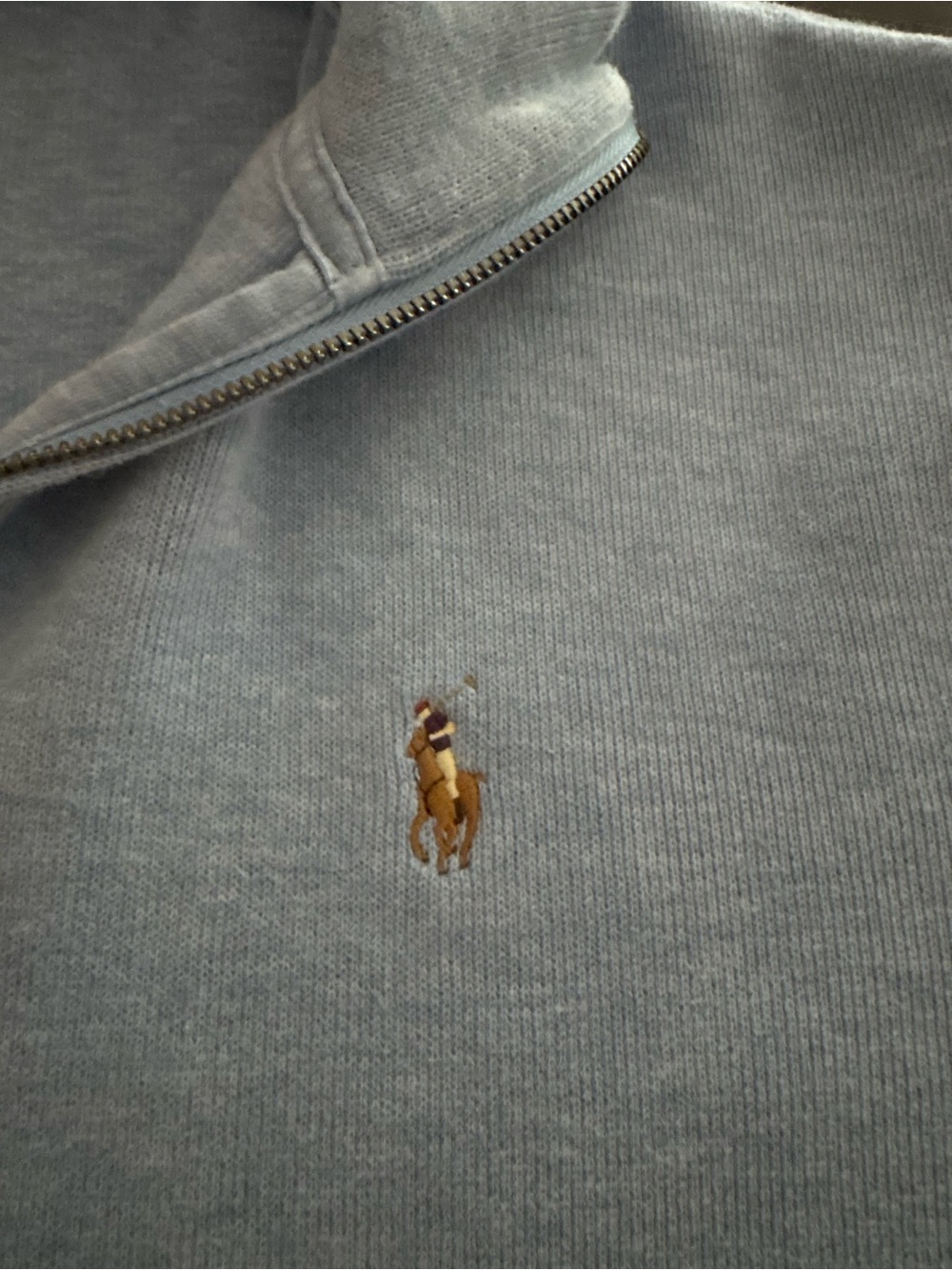 Ralph Lauren Light Blue Quarter-Zip Polo Pullover - Picture 2 of 8